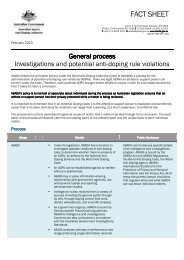 Investigations and potential anti-doping rule violations as a factsheet ...