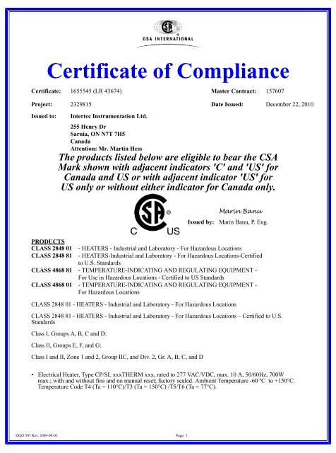 US for Canada and US or with adjacent   Intertec Hess GmbH 