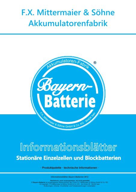 Informationsblätter Stationärbatterien (ca. 25 MB) - Bayern-Batterien
