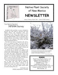 newsletter - Native Plant Society of New Mexico