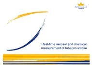 Real-time aerosol and chemical measurement of tobacco smoke