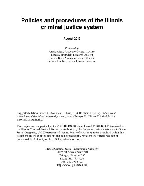 policies and procedures of the illinois criminal justice system