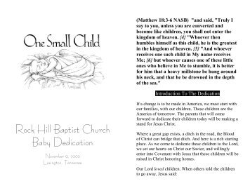 Rock Hill Baptist Church Baby Dedication - Bibleteacher.org