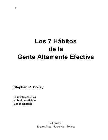 Los 7 Hábitos de la Gente Altamente Efectiva