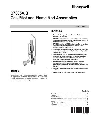 C7005A,B Gas Pilot Flame Rod Assemblies - PexSupply.com