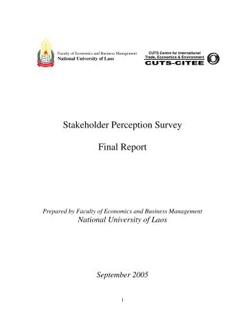 Stakeholder Perception Survey Final Report - CUTS Centre for ...