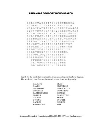 arkansas geology word search arkansas geology word search ...