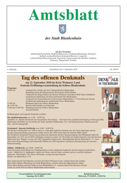 Tag des offenen Denkmals - Lindenstadt Blankenhain