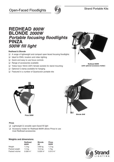 REDHEAD 800W BLONDE 2000W Portable focusing floodlights ...