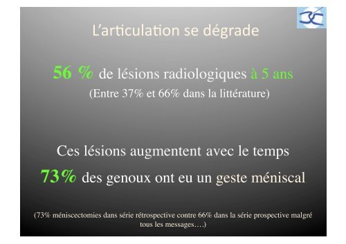 REPRISE DE LIGAMENTOPLASTIE DU GENOU