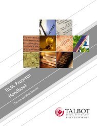 Th.M. Handbook - Biola - Biola University