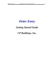 VPC Tip 43 - Order Entry-Getting Started Guide - VP Buildings