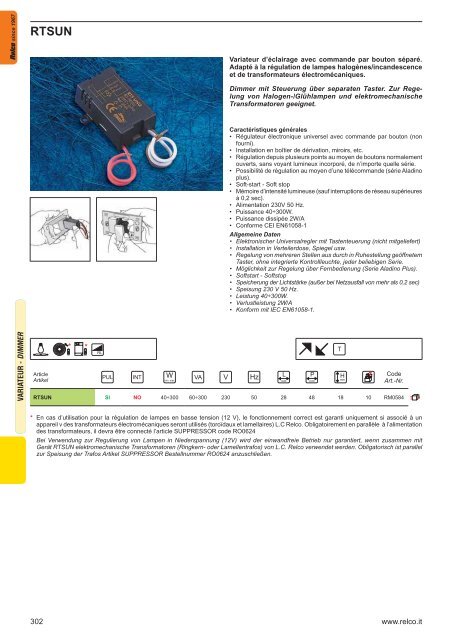 RTSUN Dimmer mit Steuerung Ã¼ber separaten Taster - Relco