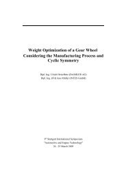 Weight Optimization of a Gear Wheel Considering the ... - INTES