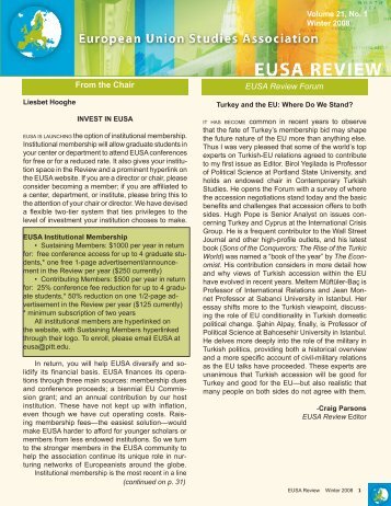 From the Chair EUSA Review Forum - European Union Studies ...