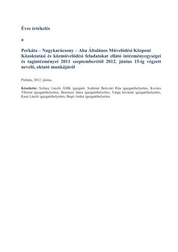 PerkÃ¡ta â NagykarÃ¡csony ÃltalÃ¡nos MÅ±velÅdÃ©si KÃ¶zpont 2009/2010 ...