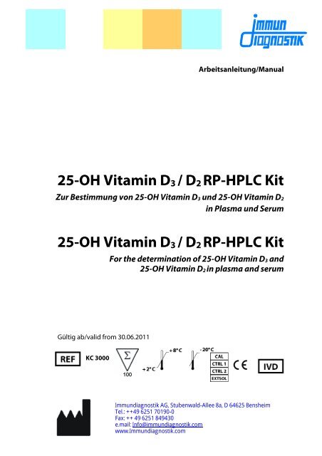 Rp Hplc Analytik 25 Oh Vitamin D3 D2 Bei Immundiagnostik