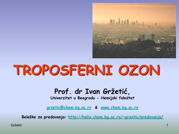 TROPOSFERNI OZON.pdf - Hemijski fakultet - Univerzitet u Beogradu