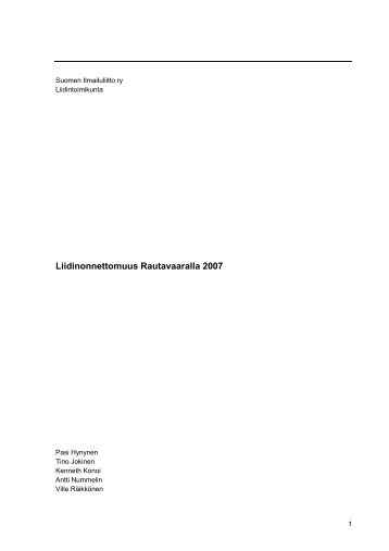 Rautavaaran vaaratilanneraportti - riippuliito - Suomen Ilmailuliitto
