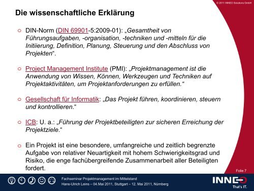 Warum Projektmanagement auch für kleine und mittlere - Inneo