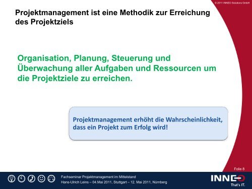 Warum Projektmanagement auch für kleine und mittlere - Inneo