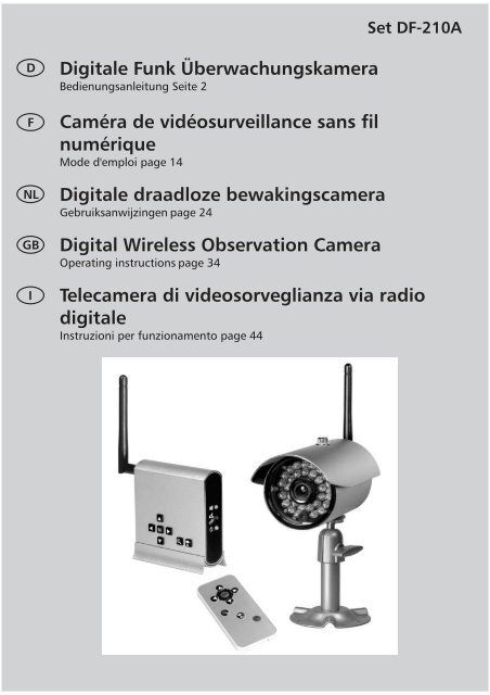 Set DF-210A Digitale Funk Überwachungskamera - Indexa