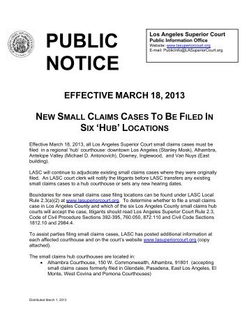 public notice - Superior Court of California - County of Los Angeles