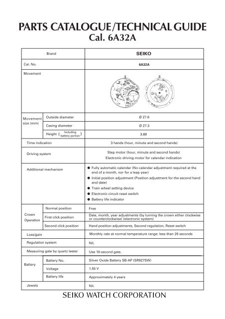 Seiko 2025 6a32 manual