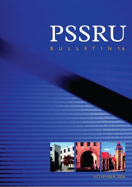 PSSRU Bulletin 16, November 2006 - School of Nursing, Midwifery ...