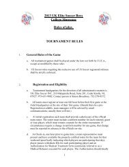 RULES OF PLAY - UK Elite Soccer