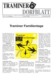 Traminer Familientage - Traminer Dorfblatt