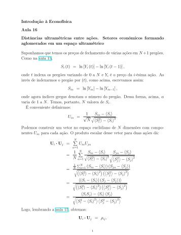 IntroduÃ§Ã£o Ã  EconofÃ­sica Aula 16 DistÃ¢ncias ... - IFSC - USP