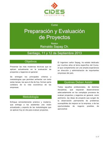 preparacion y evaluacion de proyectos - CIDES Corpotraining