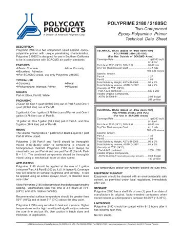 Polyprime 2180-2180SC - Polycoat Products