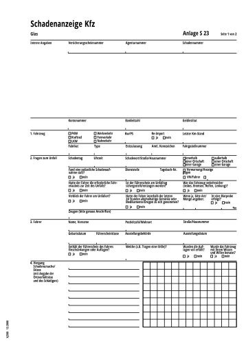 Schadenanzeige Kfz