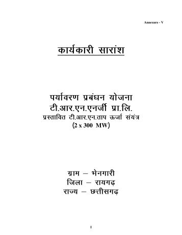 Summary EIA Report in Hindi Language