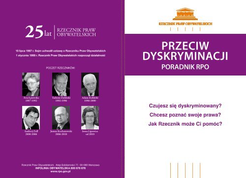 PRZECIW DYSKRYMINACJI - Rzecznik Praw Obywatelskich