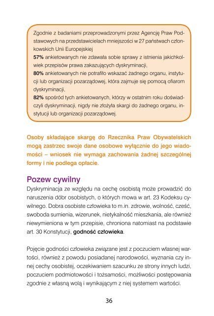 PRZECIW DYSKRYMINACJI - Rzecznik Praw Obywatelskich