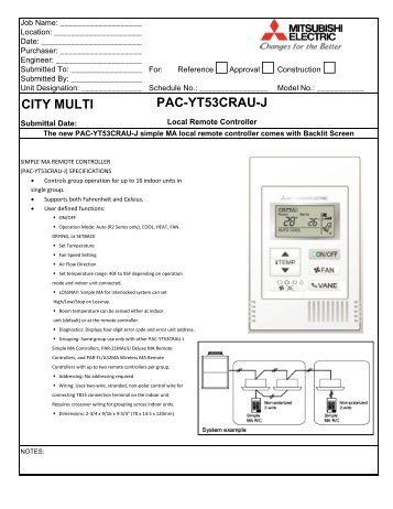 CITY MULTI PAC-YT53CRAU-J