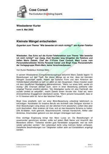 Kleinste MÃ¤ngel entscheiden - CC GmbH