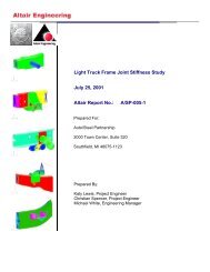 Light Truck Frame Joint Stiffness Study Phase 1 Final Report