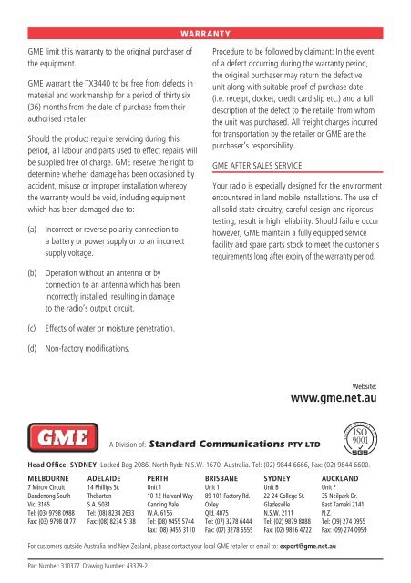 Instruction Manual - GME