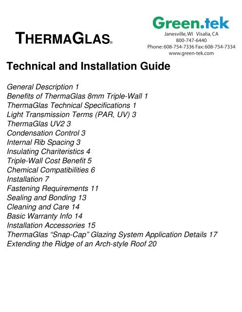 THERMAGLASÂ® - Green-Tek