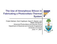 The Use of Amorphous Silicon in Fabricating a Photovoltaic-Thermal ...