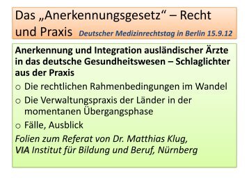 Dr. Matthias Klug - Medizinrechts-Beratungsnetz