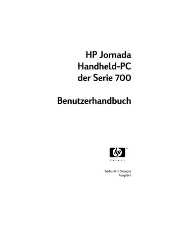 HP Jornada Handheld-PC der Serie 700 ... - Hewlett Packard