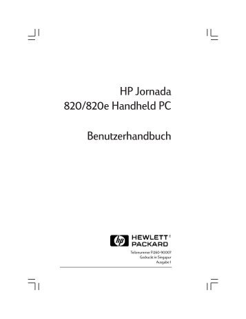 HP Jornada 820/820e Handheld PC ... - Hewlett Packard