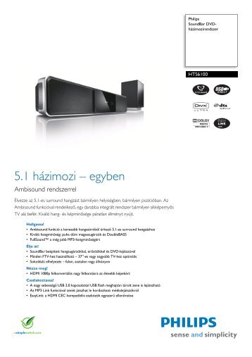 HTS6100/12 Philips SoundBar DVD-hÃ¡zimozirendszer