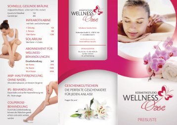 Hier geht es zur Preisliste all unserer Angebote als ... - Wellness Oase