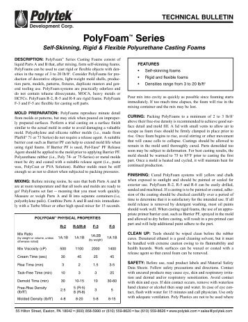PolyFoam Series Technical Bulletin - Polytek Development Corp.